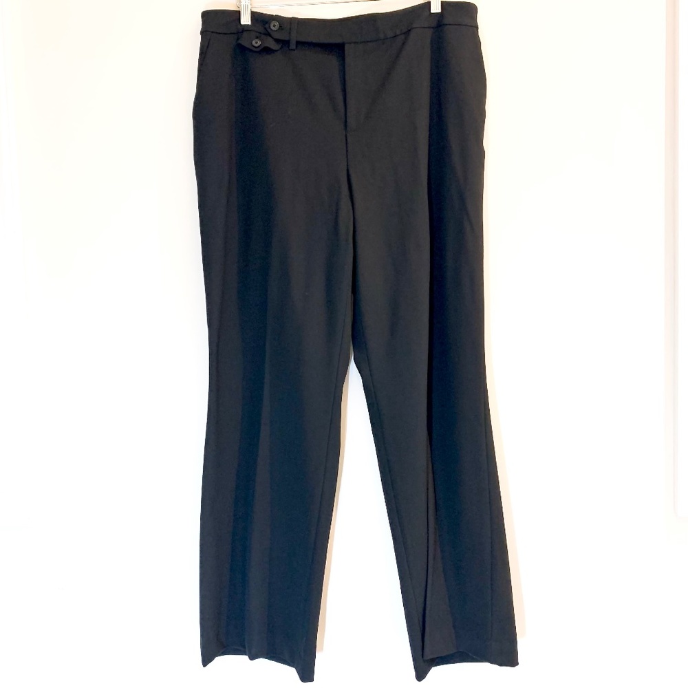 Lauren Ralph Lauren Dress Pants Sz 16W Middleburg Straight Casual Black Trouser